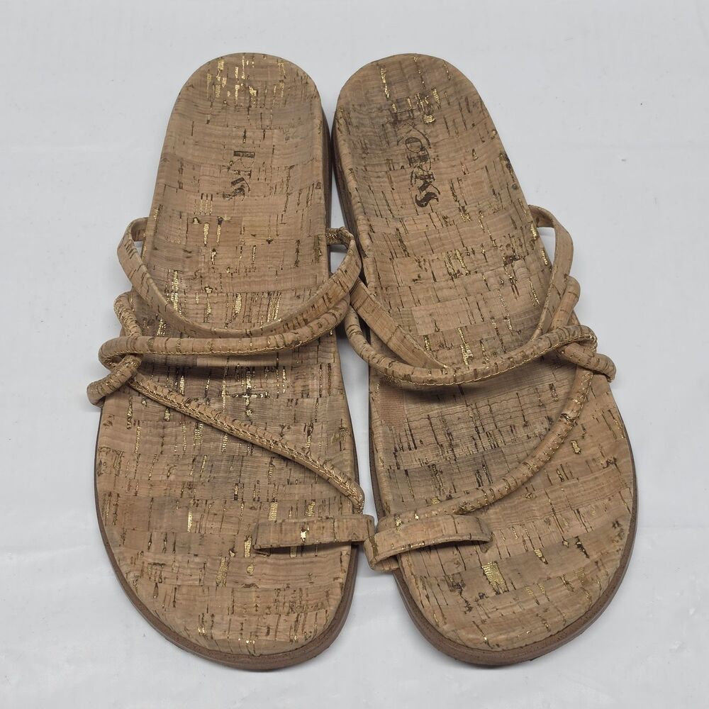 KORKS Audra Women Cork Strap Sandals Sz 9.5 Summer Boho Vacation Neutral
